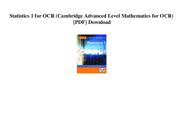 Statistics For Advanced Level Pdf